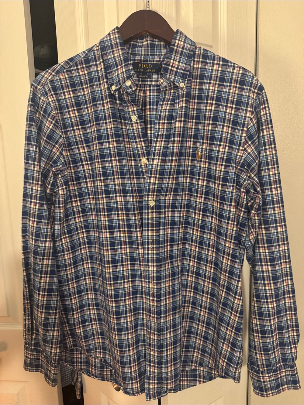 Polo by Ralph Lauren Navy and White Plaid Button-Down Shirt